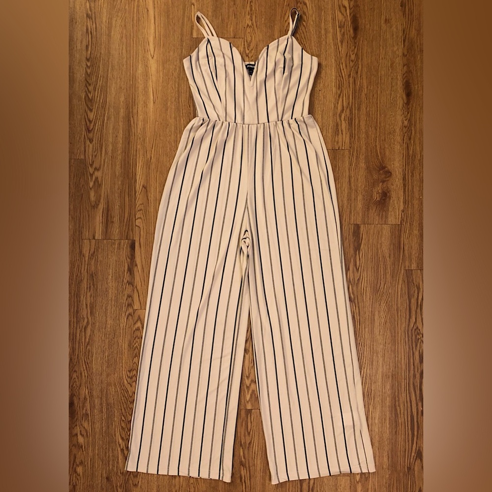 Express wire striped jumpsuit (sz S)